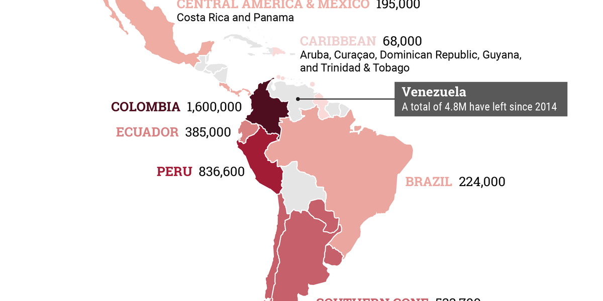 The Graphic Truth: Venezuela’s sprawling LatAm exodus