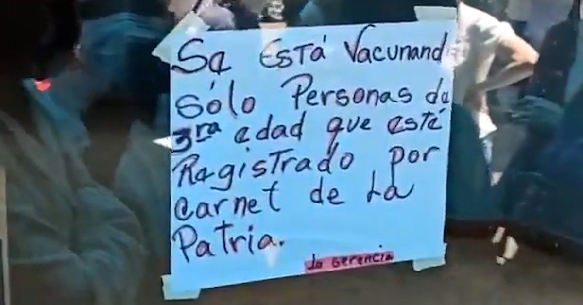 COVID-19 en Venezuela: denuncian que el régimen está vacunando en Carabobo sólo a las personas que cuentan con el “Carnet de la Patria”